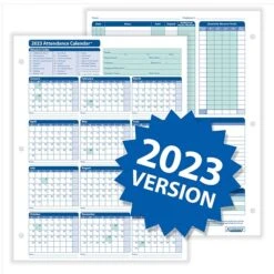 2023 ComplyRight Attendance Tracking Kit, 24" X 36" Yearly Dry Erase Wall Calendar, Blue/White (A0101) -Bostich Shop 921571BE 8474 4C40 ACBF459F53249D6A s7