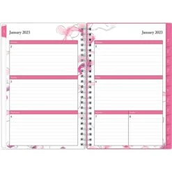 2023 Blue Sky Orchid 5" X 8" Weekly & Monthly Planner, White/Pink (137270-23)