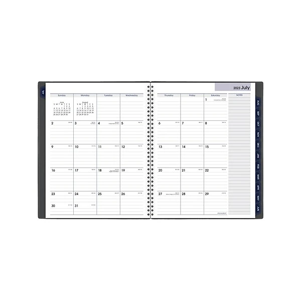 2023-2024 AT-A-GLANCE DayMinder 8.5" X 11" Academic Weekly & Monthly Appointment Book, Plastic Cover, Charcoal (AYC520-45-24) 4 2023-2024 AT-A-GLANCE DayMinder 8.5" X 11" Academic Weekly & Monthly Appointment Book, Plastic Cover, Charcoal (AYC520-45-24) - Image 2