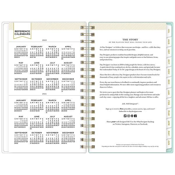 2023-2024 Blue Sky Day Designer Romance Mint 3.63" X 6.13" Academic Weekly & Monthly Planner, Paperboard Cover (142527) 5 2023-2024 Blue Sky Day Designer Romance Mint 3.63" X 6.13" Academic Weekly & Monthly Planner, Paperboard Cover (142527) - Image 3
