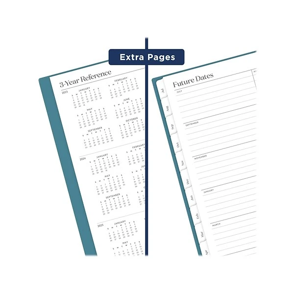 2023-2024 Cambridge WorkStyle Balance 8.5" X 11" Academic Weekly & Monthly Planner, Plastic Cover, Teal/Gold (1606-905A-12-24) 8 2023-2024 Cambridge WorkStyle Balance 8.5" X 11" Academic Weekly & Monthly Planner, Plastic Cover, Teal/Gold (1606-905A-12-24) - Image 6