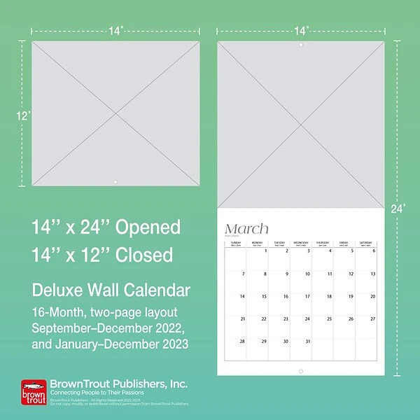2023 BrownTrout Big & Bright Large Print 14" X 24" Monthly Wall Calendar, (9781975456344) 4 2023 BrownTrout Big & Bright Large Print 14" X 24" Monthly Wall Calendar, (9781975456344) - Image 2