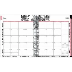 2023-2024 Blue Sky Analeis 8" X 10" Academic Monthly Planner, Plastic Cover, Black/White (130613-A24)