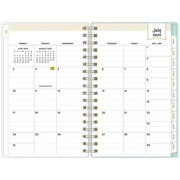 2023-2024 Blue Sky Day Designer Romance Mint 3.63" X 6.13" Academic Weekly & Monthly Planner, Paperboard Cover (142527) 4 2023-2024 Blue Sky Day Designer Romance Mint 3.63" X 6.13" Academic Weekly & Monthly Planner, Paperboard Cover (142527) - Image 2