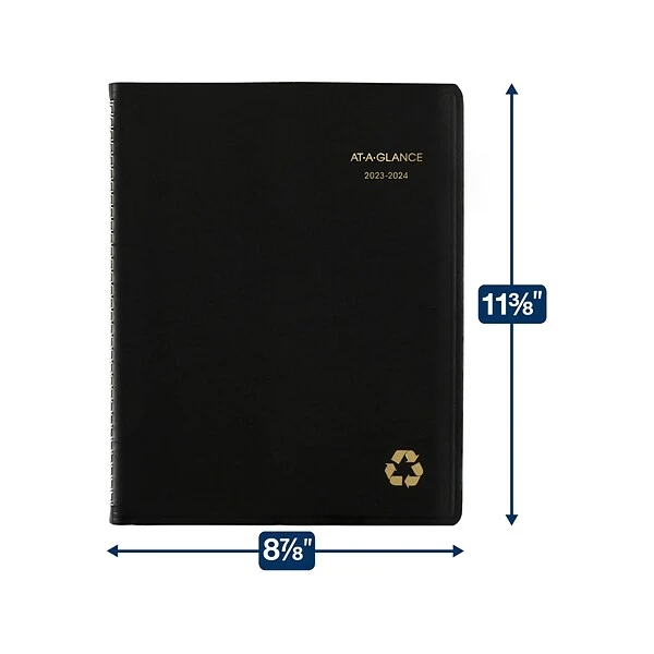 2023-2024 AT-A-GLANCE 8.88" X 11.38" Academic Weekly & Monthly Appointment Book, Faux Leather Cover, Black (70-957G-05-24) 6 2023-2024 AT-A-GLANCE 8.88" X 11.38" Academic Weekly & Monthly Appointment Book, Faux Leather Cover, Black (70-957G-05-24) - Image 4