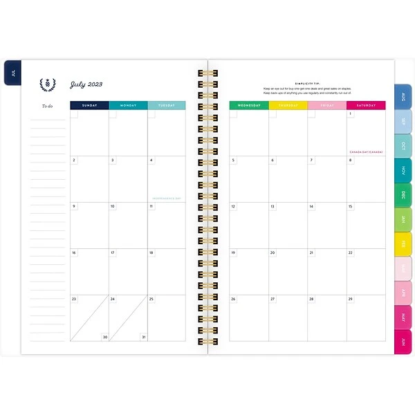 2023-2024 AT-A-GLANCE By Emily Ley Happy Stripe 6"x8.5" Academic Weekly/Monthly Planner, Plastic Cover (EL10-200A-24) 4 2023-2024 AT-A-GLANCE By Emily Ley Happy Stripe 6"x8.5" Academic Weekly/Monthly Planner, Plastic Cover (EL10-200A-24) - Image 2