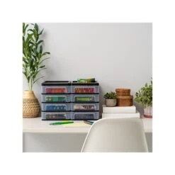 Iris 4-Drawer Desktop Unit, Black/Clear, 2/Pack (586014) -Bostich Shop AA380E1A 0706 4484 9DB25F75B3E21FD0 s7