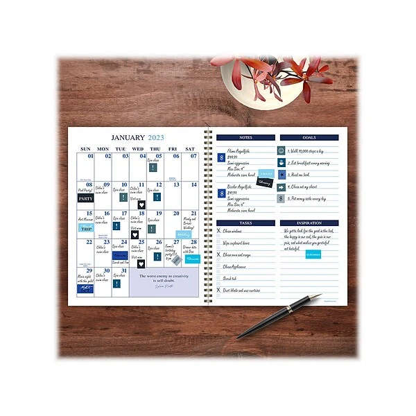 2023 TF Publishing Water Drops 9" X 11" Weekly & Monthly Planner, White/Blue (LWM-23-9730) 8 2023 TF Publishing Water Drops 9" X 11" Weekly & Monthly Planner, White/Blue (LWM-23-9730) - Image 6