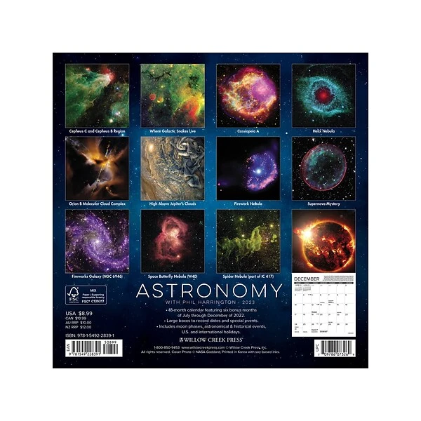 2023 Willow Creek Astronomy 7" X 7" Monthly Wall Calendar (28391) 3 2023 Willow Creek Astronomy 7" X 7" Monthly Wall Calendar (28391)
