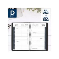 2023-2024 AT-A-GLANCE 5" X 8" Academic Daily Appointment Book, Faux Leather Cover, Black (70-807-05-24) -Bostich Shop B515F197 5F4D 45A8 9440A6495E4AA7A3 s7