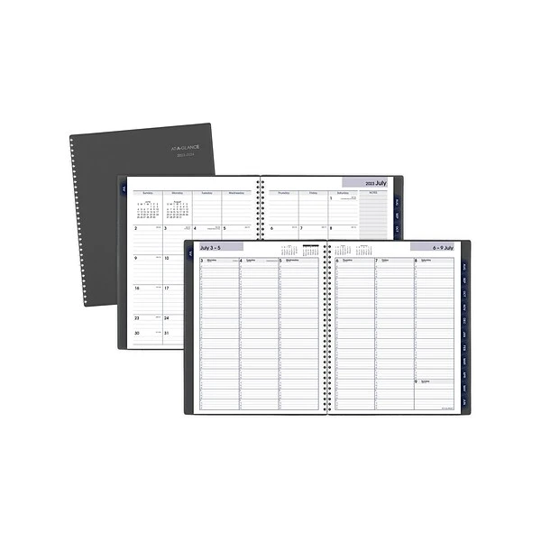 2023-2024 AT-A-GLANCE DayMinder 8.5" X 11" Academic Weekly & Monthly Appointment Book, Plastic Cover, Charcoal (AYC520-45-24) 5 2023-2024 AT-A-GLANCE DayMinder 8.5" X 11" Academic Weekly & Monthly Appointment Book, Plastic Cover, Charcoal (AYC520-45-24) - Image 3