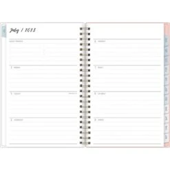 2023-2024 Blue Sky Ivory Paper Co Quinn 5" X 8" Academic Weekly & Monthly Planner, Paperboard Cover, Multicolor (143781)