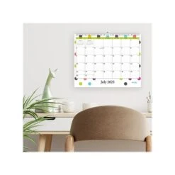 2023-2024 Blue Sky Teacher Dots 15" X 12" Academic Monthly Wall Calendar (100340-A24)