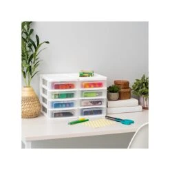 Iris 4-Drawer Mini Desktop Unit, White/Clear, 2/Pack (586016) -Bostich Shop BDB8FA96 EE9A 40E5 B7CD8F08FD329C63 s7