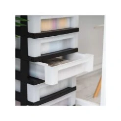 Iris 5-Drawer Storage Cart, Black/Translucent White (585006) -Bostich Shop BEB20848 3D16 4390 A4F5D671B0D6C509 s7