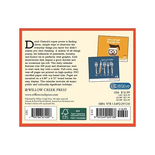 2023 Willow Creek The Art Of David Olenick 5.4" X 6.2" Day-to-Day Calendar (29138) 3 2023 Willow Creek The Art Of David Olenick 5.4" X 6.2" Day-to-Day Calendar (29138)