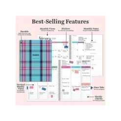 2023-2024 TF Publishing Electric Plaid 9" X 11" Academic Weekly & Monthly Planner, Paperboard Cover, Multicolor (AY24-9724) -Bostich Shop C13A9F25 DB74 46B0 A7027B2E94F0E25F s7