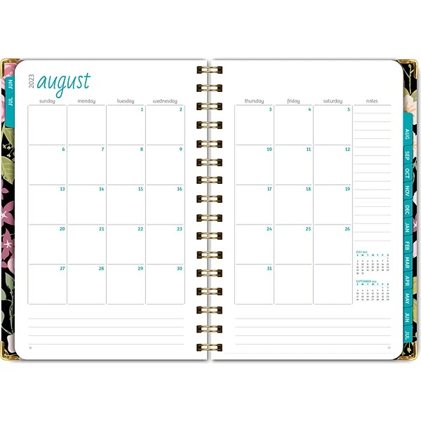 2023-2024 Global Printed Products Floral Pink 5.5" X 8" Academic Weekly & Monthly Planner, Paperboard Cover (AY23-02-S) 4 2023-2024 Global Printed Products Floral Pink 5.5" X 8" Academic Weekly & Monthly Planner, Paperboard Cover (AY23-02-S) - Image 2