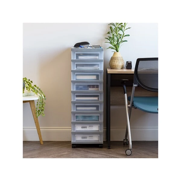 Iris 9-Drawer Standalone Storage Cart, Gray/Translucent White (585084) 7 Iris 9-Drawer Standalone Storage Cart, Gray/Translucent White (585084) - Image 5