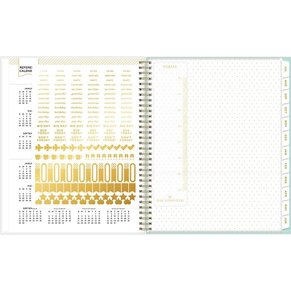 2023-2024 Blue Sky Day Designer Romance Mint 8.5" X 11" Academic Weekly & Monthly Planner, Paperboard Cover, Multicolor (142525) 5 2023-2024 Blue Sky Day Designer Romance Mint 8.5" X 11" Academic Weekly & Monthly Planner, Paperboard Cover, Multicolor (142525) - Image 3