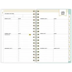 2023-2024 Blue Sky Day Designer Romance Mint 3.63" X 6.13" Academic Weekly & Monthly Planner, Paperboard Cover (142527)