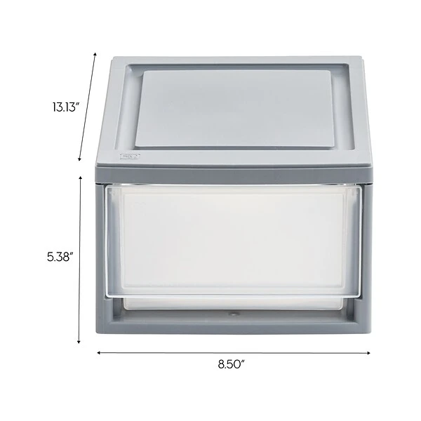 Iris Mini Storage Drawer, Gray/Translucent White (500221) 6 Iris Mini Storage Drawer, Gray/Translucent White (500221) - Image 4