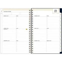 2023-2024 Blue Sky Day Designer Peyton Navy 5" X 8" Academic Weekly & Monthly Planner, Plastic Cover, Multicolor (107927-A24)