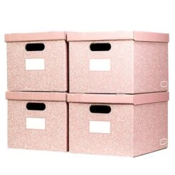 Fellows Basic Duty Storage Box, Lift Off Lid, Letter/Legal Pink Rose, 4/Pack (100016406) -Bostich Shop CD17A398 231A 4820 96D4BA6125F6179E s7