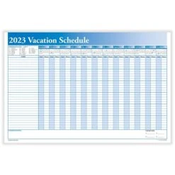 2023 ComplyRight Full Vacation Schedule, 24" X 36" Yearly Dry Erase Wall Calendar, Blue/White (J0063)