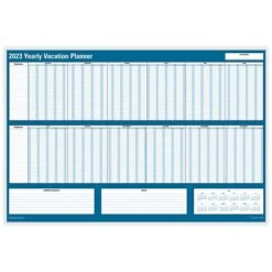 2023 ComplyRight Vacation Planner, 24" X 36" Yearly Dry Erase Wall Calendar, Blue/White (J1712)