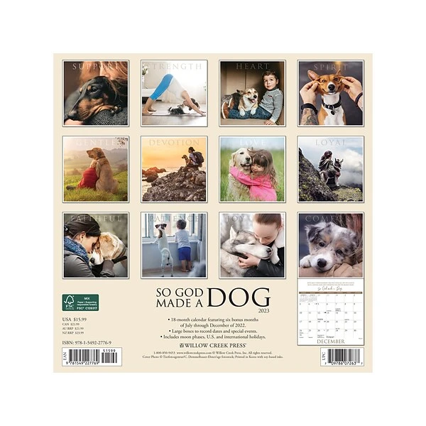 2023 Willow Creek So God Made A Dog 12" X 12" Monthly Wall Calendar (27769) 3 2023 Willow Creek So God Made A Dog 12" X 12" Monthly Wall Calendar (27769)