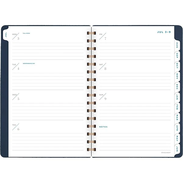 2023-2024 AT-A-GLANCE Signature 5.5" X 8.5" Academic Weekly & Monthly Planner, Faux Leather Cover, Navy (YP200A-20-24) 4 2023-2024 AT-A-GLANCE Signature 5.5" X 8.5" Academic Weekly & Monthly Planner, Faux Leather Cover, Navy (YP200A-20-24) - Image 2