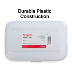 Staples® Translucent Pencil Boxes, Clear, 2 1/4"H X 5 5/8"W X 8 1/4"L