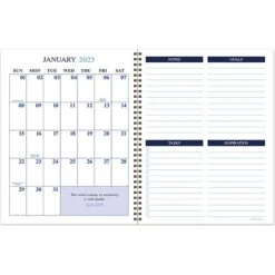 2023 TF Publishing Water Drops 9" X 11" Weekly & Monthly Planner, White/Blue (LWM-23-9730)