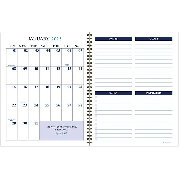 2023 TF Publishing Water Drops 9" X 11" Weekly & Monthly Planner, White/Blue (LWM-23-9730) 3 2023 TF Publishing Water Drops 9" X 11" Weekly & Monthly Planner, White/Blue (LWM-23-9730)