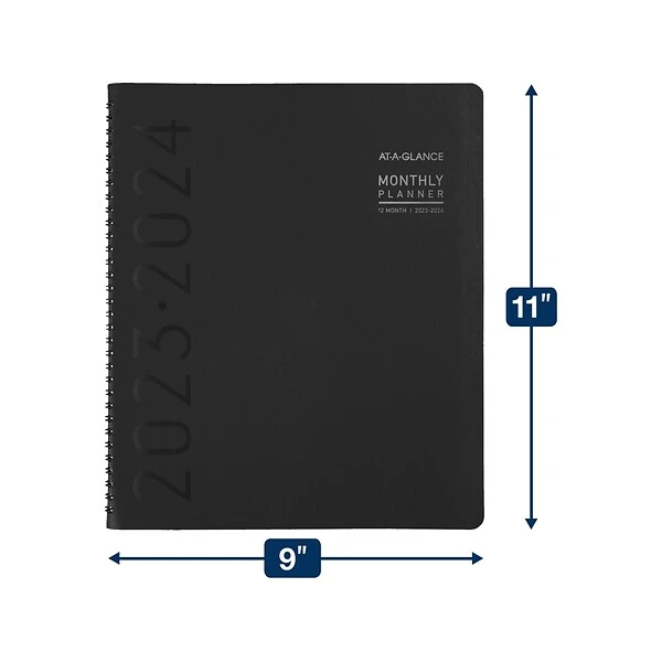 2023-2024 AT-A-GLANCE Contemporary 9" X 11" Academic Monthly Planner, Faux Leather Cover, Black (70-074X-05-24) 5 2023-2024 AT-A-GLANCE Contemporary 9" X 11" Academic Monthly Planner, Faux Leather Cover, Black (70-074X-05-24) - Image 3
