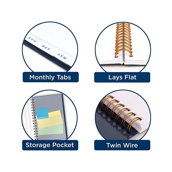 2023-2024 AT-A-GLANCE Signature 5.5" X 8.5" Academic Weekly & Monthly Planner, Faux Leather Cover, Navy (YP200A-20-24) 8 2023-2024 AT-A-GLANCE Signature 5.5" X 8.5" Academic Weekly & Monthly Planner, Faux Leather Cover, Navy (YP200A-20-24) - Image 6