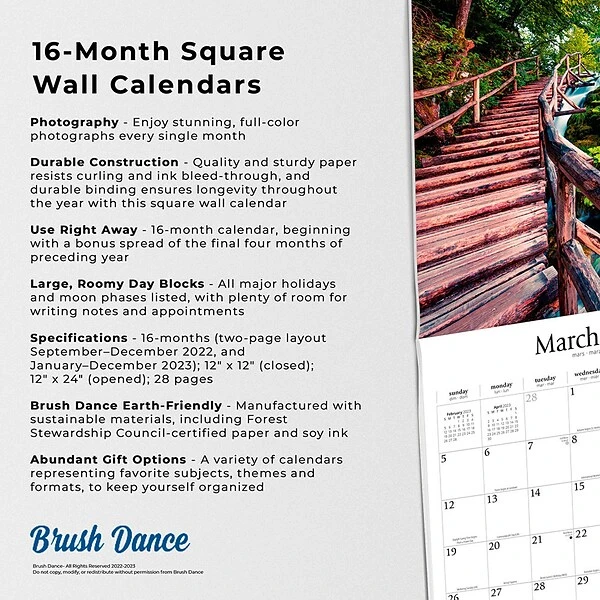 2023 Brush Dance Pathways 12" X 12" Monthly Wall Calendar, (9781975454722) 6 2023 Brush Dance Pathways 12" X 12" Monthly Wall Calendar, (9781975454722) - Image 4