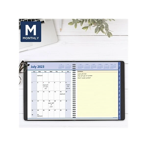 2023-2024 AT-A-GLANCE QuickNotes 8" X 10" Academic Weekly & Monthly Appointment Book, Faux Leather Cover, Black (76-11-05-24) 7 2023-2024 AT-A-GLANCE QuickNotes 8" X 10" Academic Weekly & Monthly Appointment Book, Faux Leather Cover, Black (76-11-05-24) - Image 5