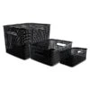 Advantus Plastic Weave Bins, Black, 3/Pack