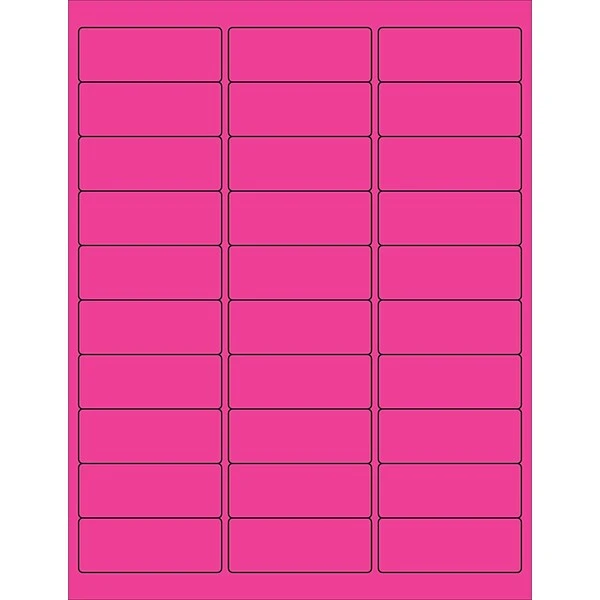 Tape Logic® Rectangle Laser Labels, 2 5/8" X 1", Fluorescent Pink, 3000/Case (LL173PK) 3 Tape Logic® Rectangle Laser Labels, 2 5/8" X 1", Fluorescent Pink, 3000/Case (LL173PK)