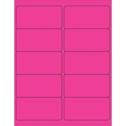 Tape Logic® Rectangle Laser Labels, 4" X 2", Fluorescent Pink, 1000/Case (LL178PK)