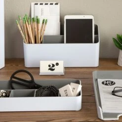 Fusion 4-Compartment Stackable Plastic Compartment Storage, White/Gray, 4/Pack (37592) 7 Fusion 4-Compartment Stackable Plastic Compartment Storage, White/Gray, 4/Pack (37592) -Bostich Shop m006137999 s7