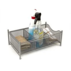 Mind Reader 3 Compartment Metal Mesh Storage Bin, Silver (CABASK-SIL) 9 Mind Reader 3 Compartment Metal Mesh Storage Bin, Silver (CABASK-SIL) -Bostich Shop m006910335 s7