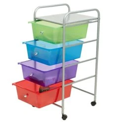 Mind Reader 4 Drawer Storage Trolley, Multi-Colors (4DPTROLL-ASST) -Bostich Shop m007140100 s7