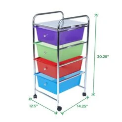 Mind Reader 4 Drawer Storage Trolley, Multi-Colors (4DPTROLL-ASST) -Bostich Shop m007140166 s7