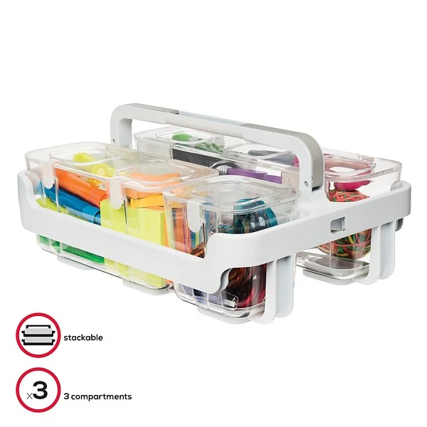 Deflecto 16.54 Qt. Lift Off Lid Storage Tote, White (29003) 3 Deflecto 16.54 Qt. Lift Off Lid Storage Tote, White (29003)