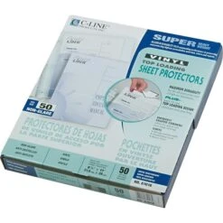 C-Line Sheet Protector, Vinyl, Super-Heavyweight, Non-Glare, 8-1/2" X 11", Clear, 50/Box (CLI61018)