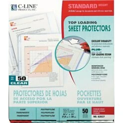 C-Line Top Load Sheet Protector, Standard Weight, 11" X 8-1/2", Clear, 250/Count (62037)
