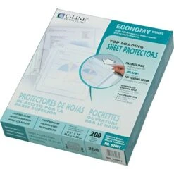 C-Line Top Load Sheet Protector, Medium Weight, Reduced Glare, 8-1/2" X 11", Clear, 200/Box (CLI62067)